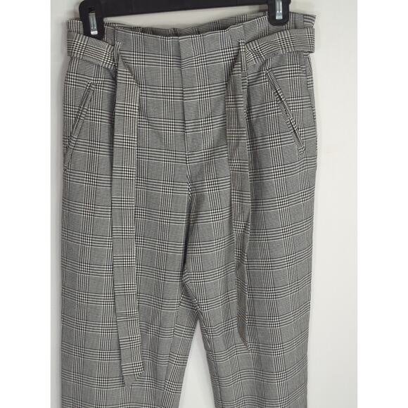Zara Tafaluc Collection Black & White Plaid Paperbag High Waist Women XS Preppy - Picture 3 of 13